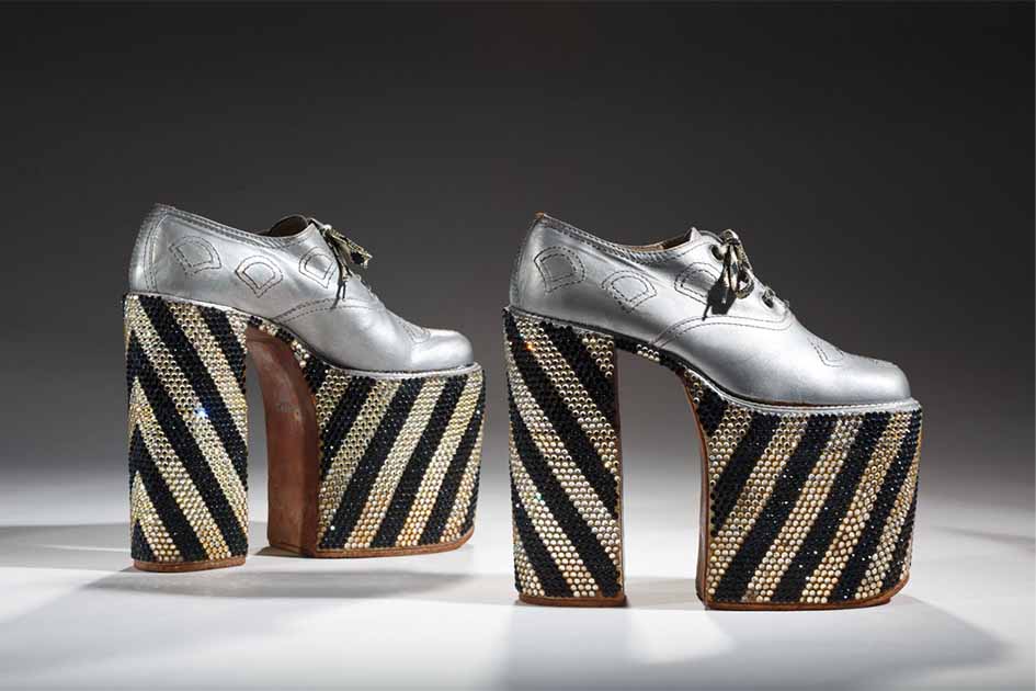 Elton John’s platforms. Credit: Bata Shoe Museum, photo by Ron Wood