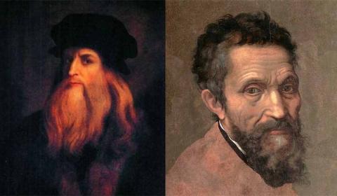 Leonardo da Vinci (Public domain) and Michelangelo. (Public domain) 